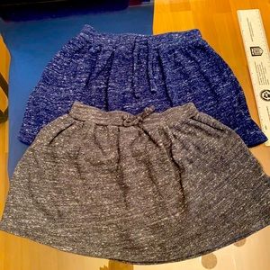 2 Girls OLD NAVY Small6/7 woven cotton skirt BLUE GRAY